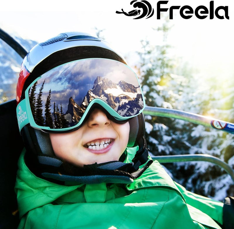 Freela Kids Ski Snowboard Goggles for Toddler(3-14) Youth Anti Fog Anti UV Goggles Girls Boys Snow Skiing Equipment - Image 2